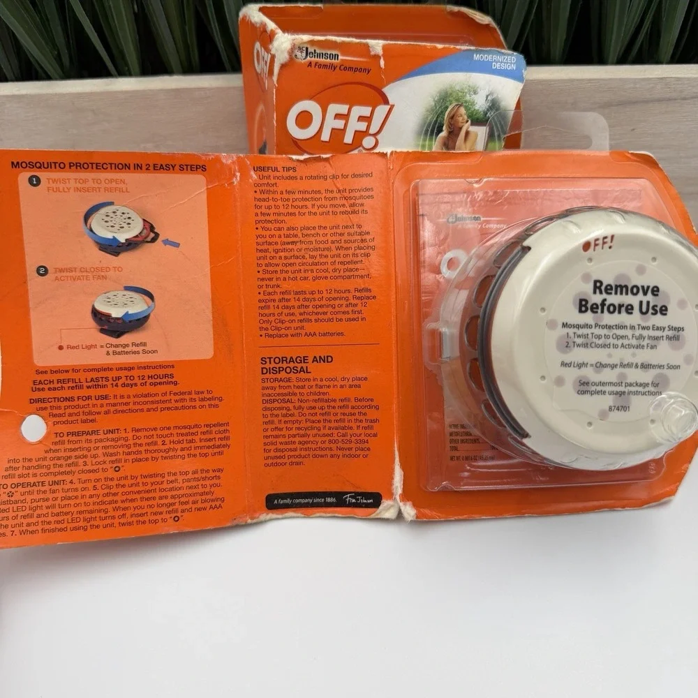 (2) OFF! Clip-On Mosquito Repellent‎ Fan Unit with 1 Refill, 12 Hours Protection